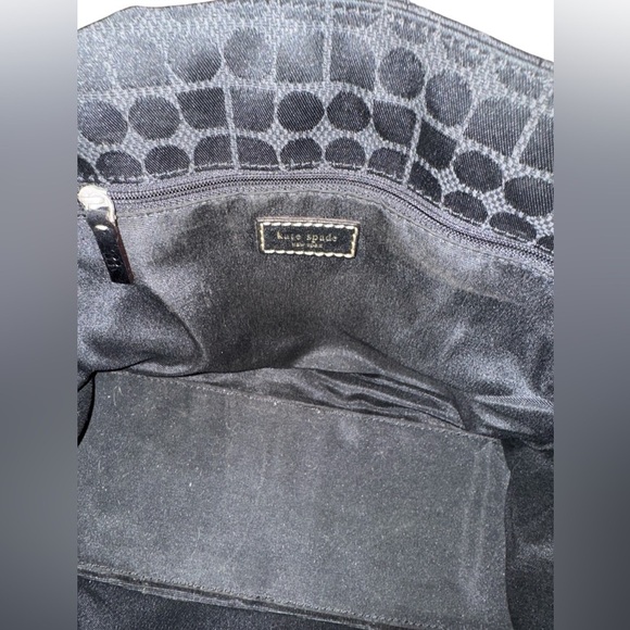 KATE SPADE BLACK CANVAS VINTAGE Y2K TOTE EUC - Picture 7 of 7